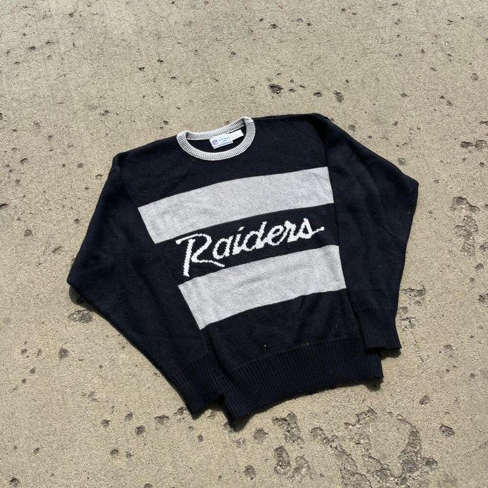 Vintage 1980s Cliff Engel Las Vegas/Oakland Raiders NFL Football Sweater